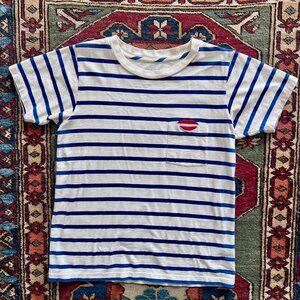 J Crew Women's "I Beg Your Pardon" Striped T Shirt